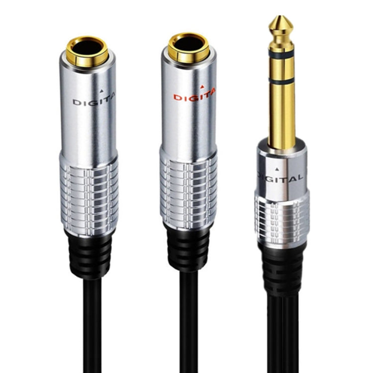 JUNSUNMAY 6.35mm Male to Dual 6.35mm Female Stereo Audio Adapter, Length: 0.2m Reluova