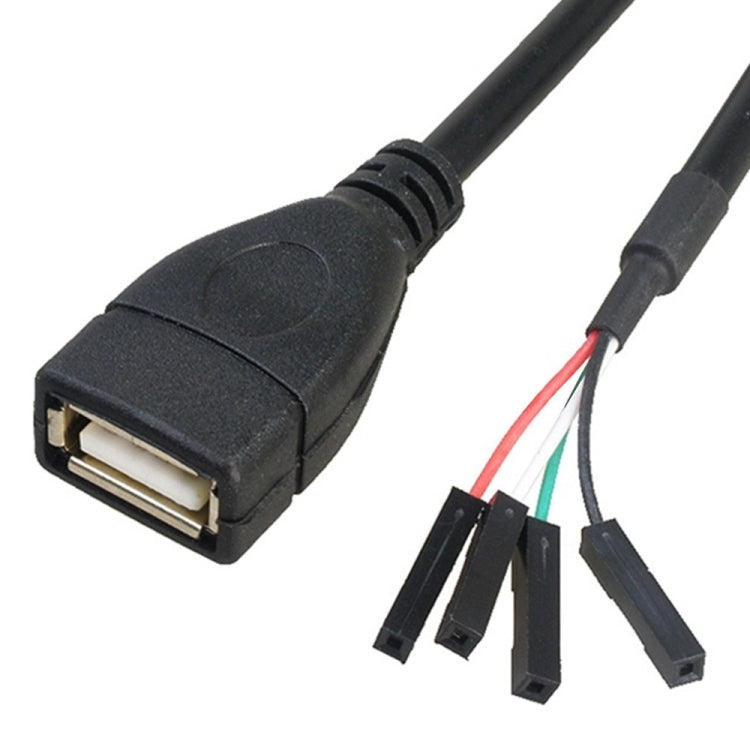 JUNSUNMAY USB 2.0 A to Female 4 Pin Dupont Motherboard Header Adapter Extender Cable, Length: 0.3m My Store