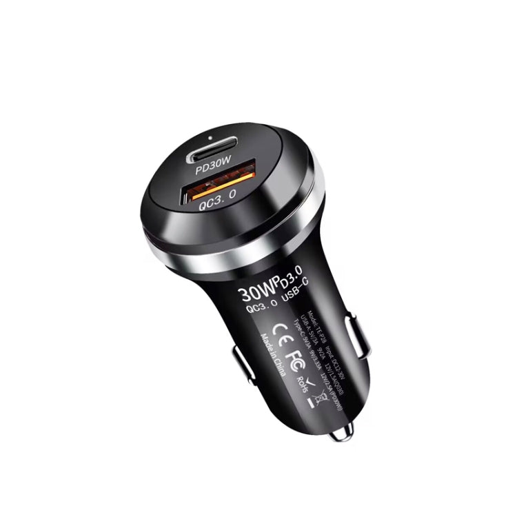 P28 USB-C PD30W + QC3.0 18W USB Dual Port Car Charger