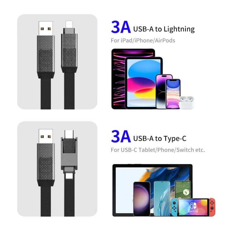 ENKAY ENK-CB134 4-in-1 60W USB-A / Type-C to 8 Pin / Type-C Nylon Braided Magnetic Fast Charging Data Cable