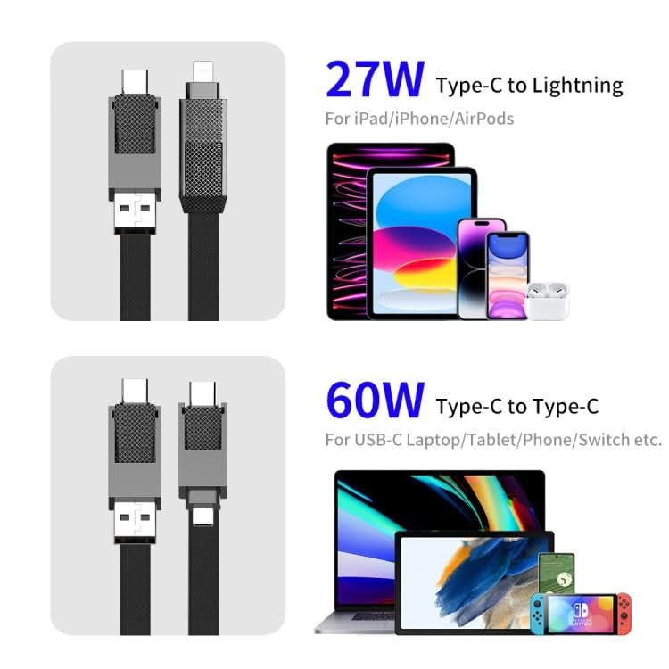 ENKAY ENK-CB134 4-in-1 60W USB-A / Type-C to 8 Pin / Type-C Nylon Braided Magnetic Fast Charging Data Cable