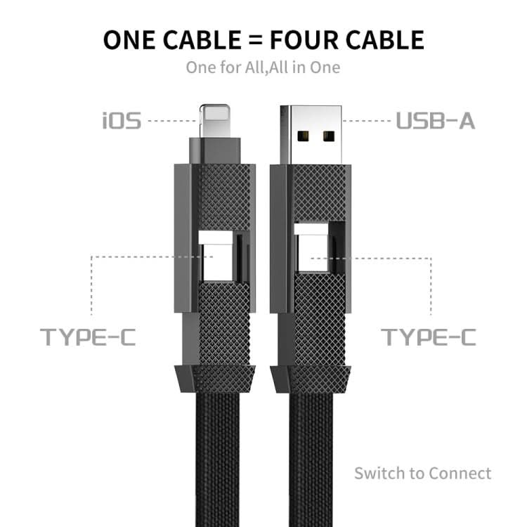 ENKAY ENK-CB134 4-in-1 60W USB-A / Type-C to 8 Pin / Type-C Nylon Braided Magnetic Fast Charging Data Cable