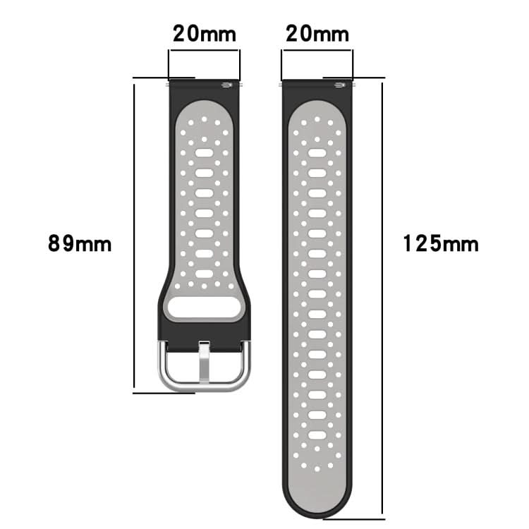 20mm Breathable Two-Color Silicone Watch Band, Series 7