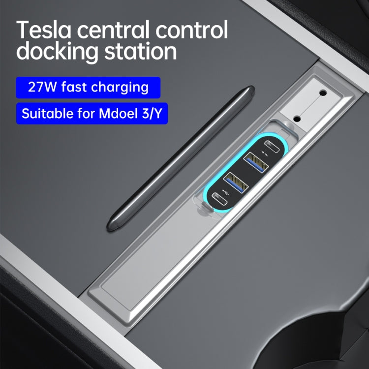 Z62A For Tesla Model 3 / Y Center Console 27W Fast Charging USB HUB Docking Station ÎҵÄÉ̵ê