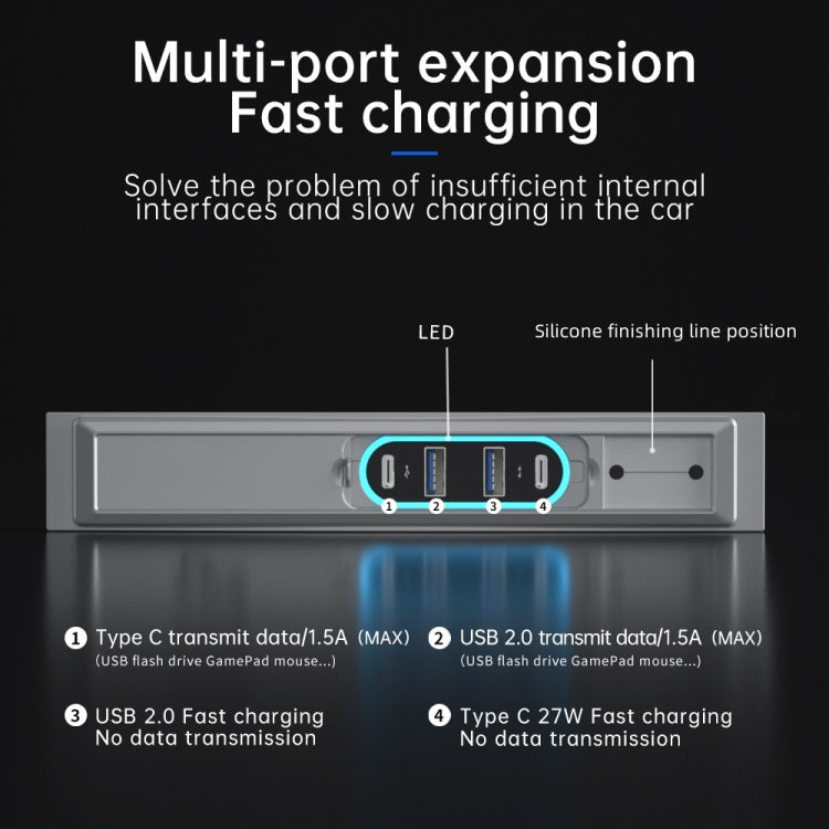 Z62A For Tesla Model 3 / Y Center Console 27W Fast Charging USB HUB Docking Station ÎҵÄÉ̵ê