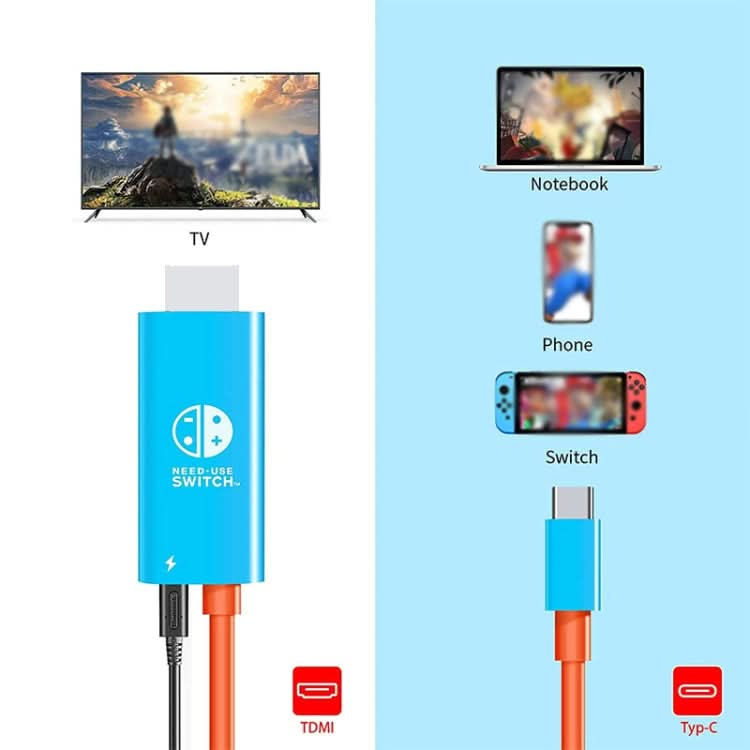 ENKAY ENK-CB136 6.6Ft. Type-C to HDMI Conversion Cable for Switch 4K HD Projection TV Reluova