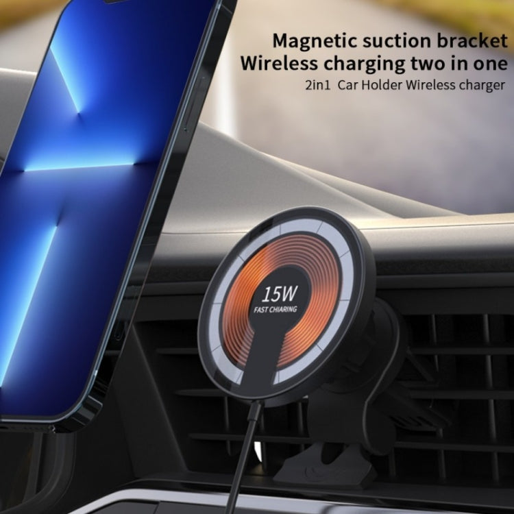 T09 2 in 1 Transparent Car Magnetic Wireless Charger 15W Fast Charging Stand ÎҵÄÉ̵ê