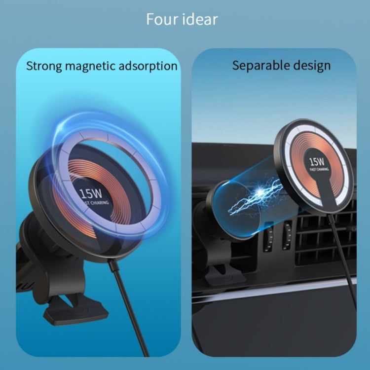 T09 2 in 1 Transparent Car Magnetic Wireless Charger 15W Fast Charging Stand ÎҵÄÉ̵ê