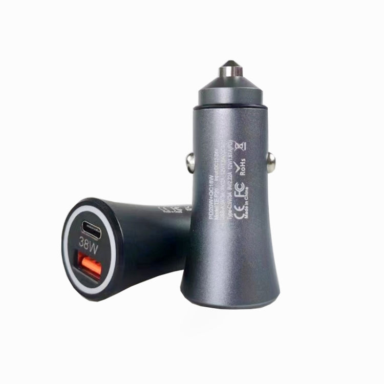 P20 38W PD3.0 20W + QC3.0 USB Safety Hammer Car Charger