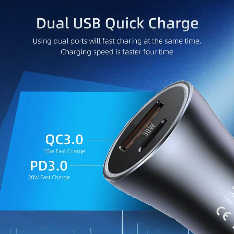 P20 38W PD3.0 20W + QC3.0 USB Safety Hammer Car Charger