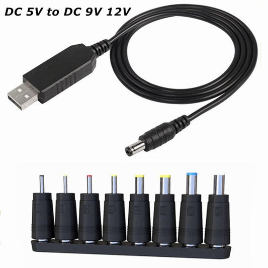 DC 5V to DC 9V 12V USB Voltage Step Up Converter Cable with 1A Step-up Volt Transformer Power Regulator Cable with LED Display