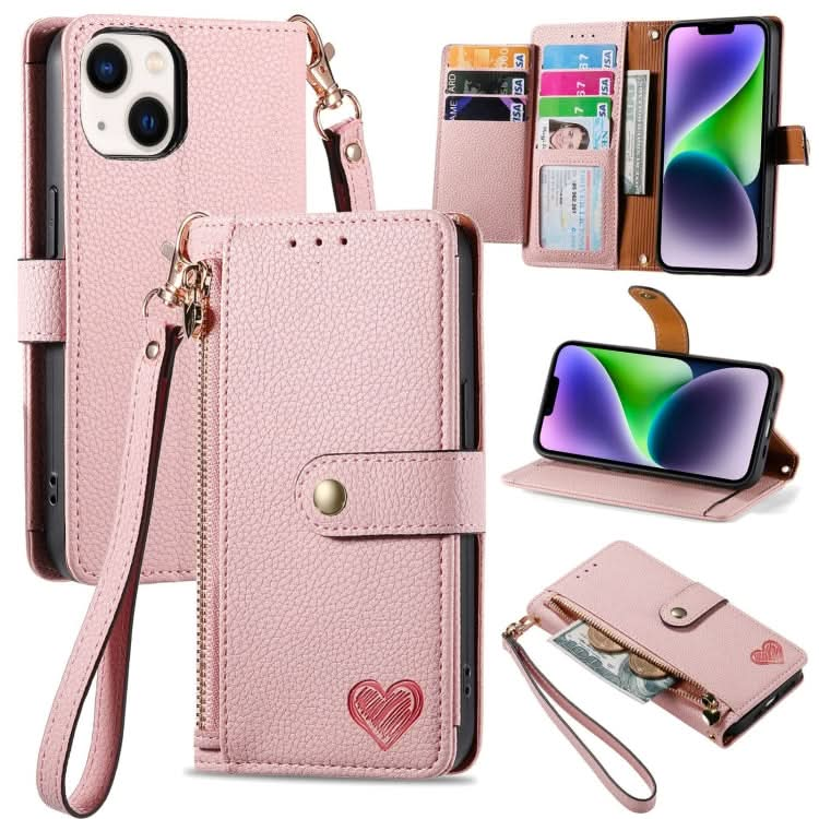 Love Zipper Lanyard Leather Phone Case, Series 2