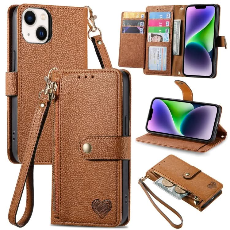 Love Zipper Lanyard Leather Phone Case, Series 2