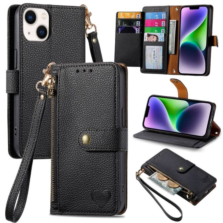 Love Zipper Lanyard Leather Phone Case, Series 2