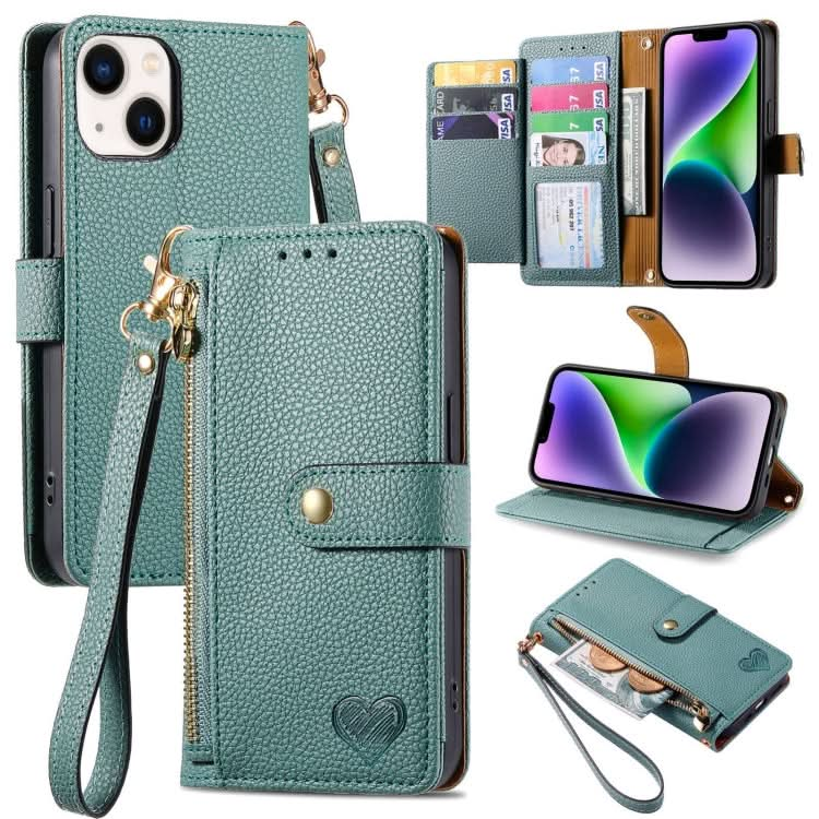 Love Zipper Lanyard Leather Phone Case, Series 2