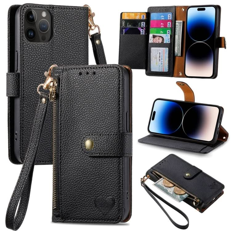 Love Zipper Lanyard Leather Phone Case, Series 4