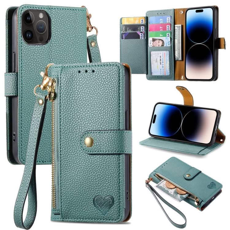 Love Zipper Lanyard Leather Phone Case, Series 4