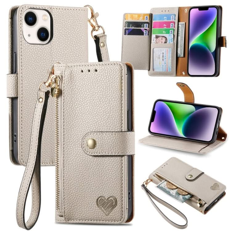 Love Zipper Lanyard Leather Phone Case, Series 6