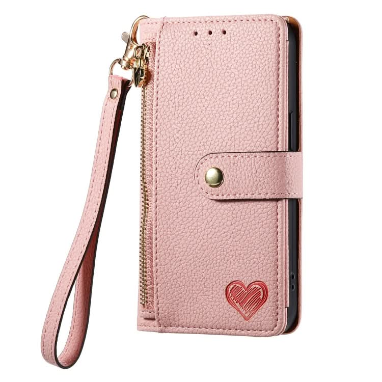 Love Zipper Lanyard Leather Phone Case, Series 3