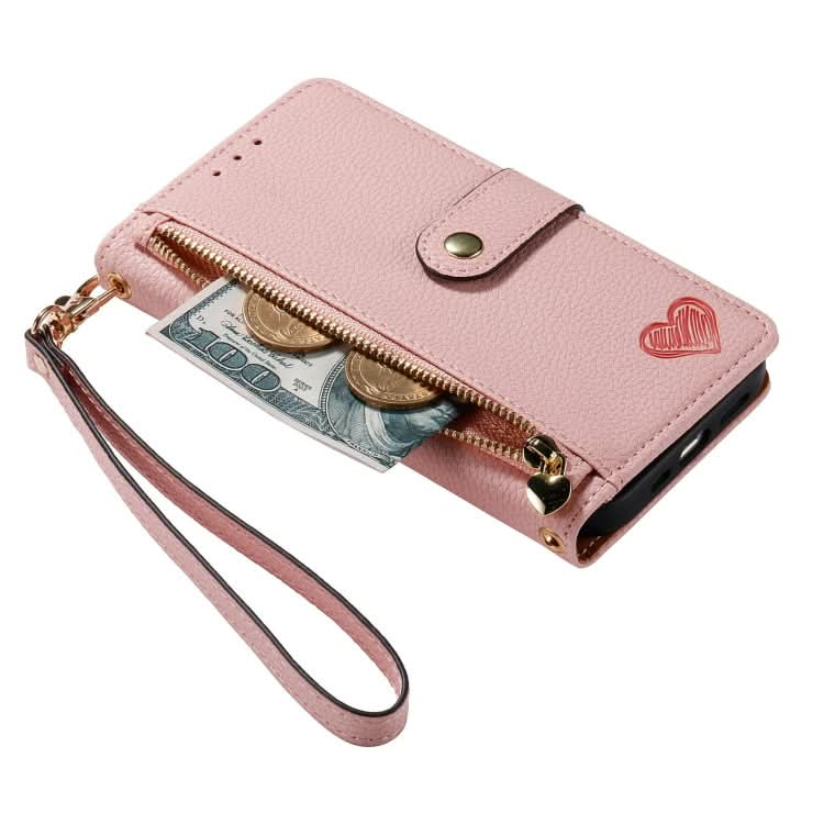 Love Zipper Lanyard Leather Phone Case, Series 3