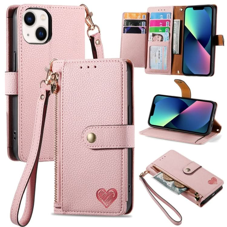 Love Zipper Lanyard Leather Phone Case, Series 5