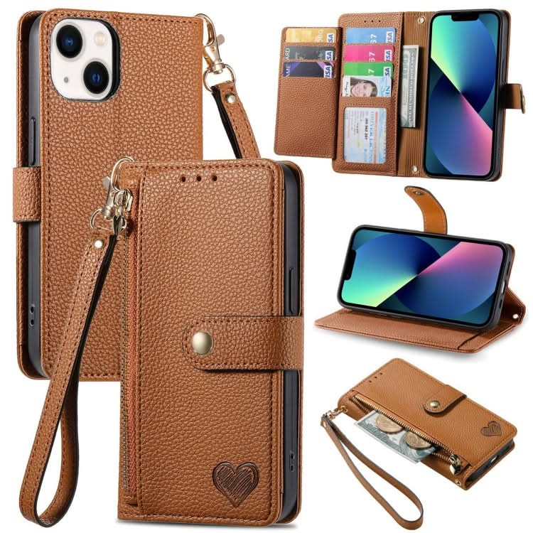 Love Zipper Lanyard Leather Phone Case, Series 5