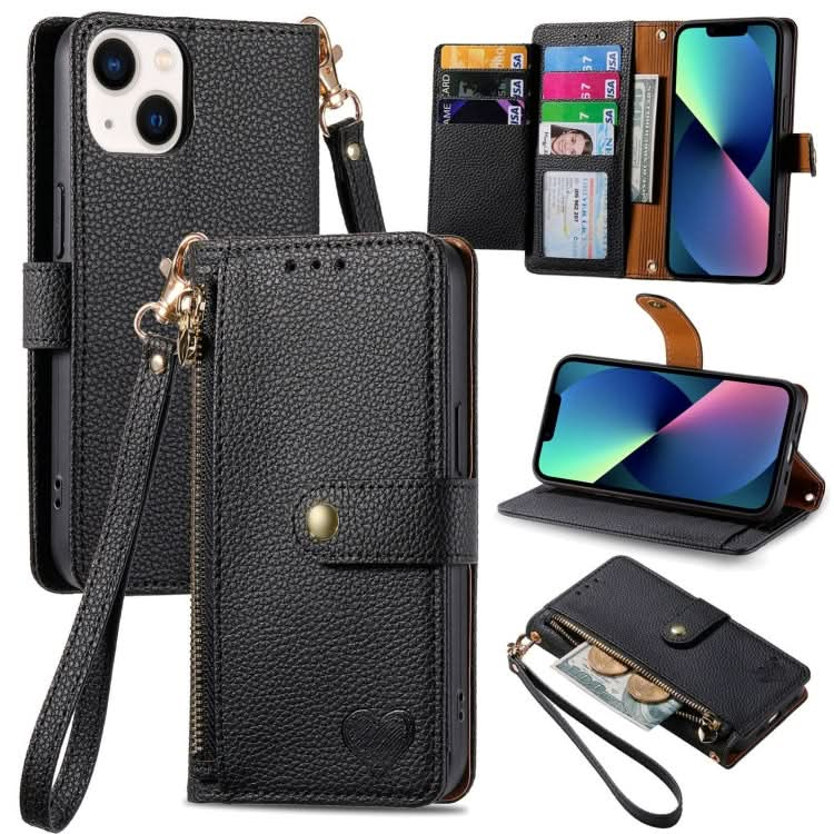 Love Zipper Lanyard Leather Phone Case, Series 5