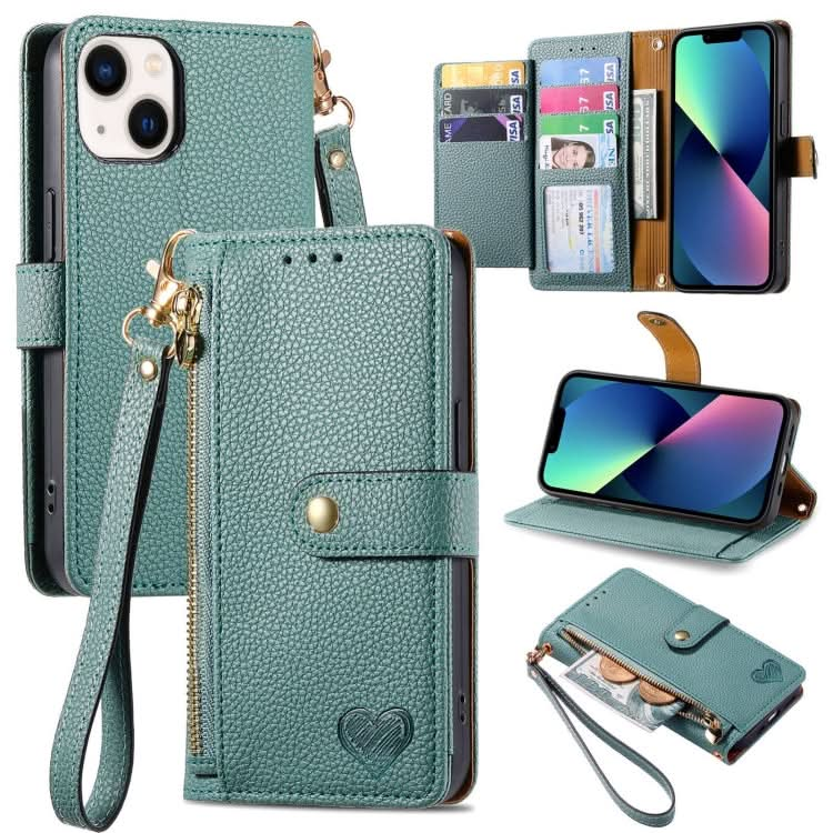 Love Zipper Lanyard Leather Phone Case, Series 5