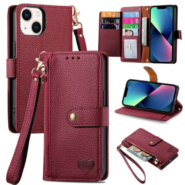 Love Zipper Lanyard Leather Phone Case, Series 5