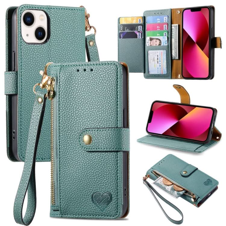 Love Zipper Lanyard Leather Phone Case, Series 6