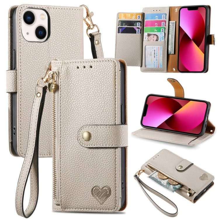 Love Zipper Lanyard Leather Phone Case, Series 6