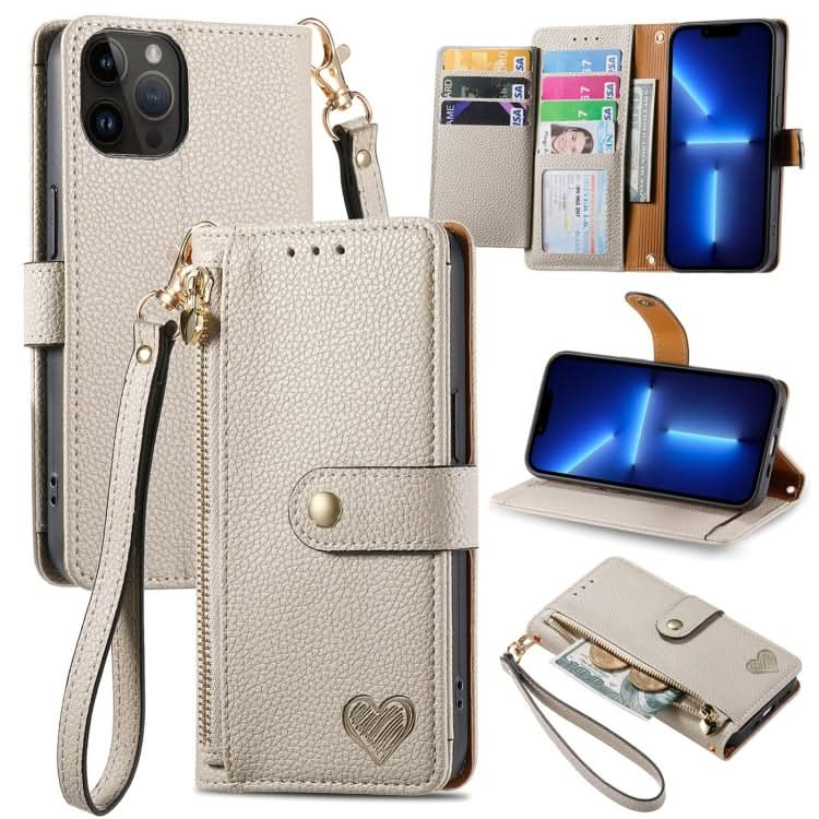 Love Zipper Lanyard Leather Phone Case, Series 1