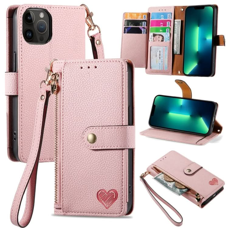 Love Zipper Lanyard Leather Phone Case, Series 2