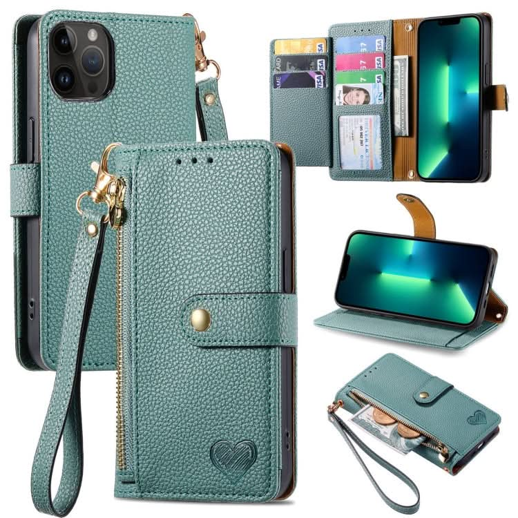 Love Zipper Lanyard Leather Phone Case, Series 2