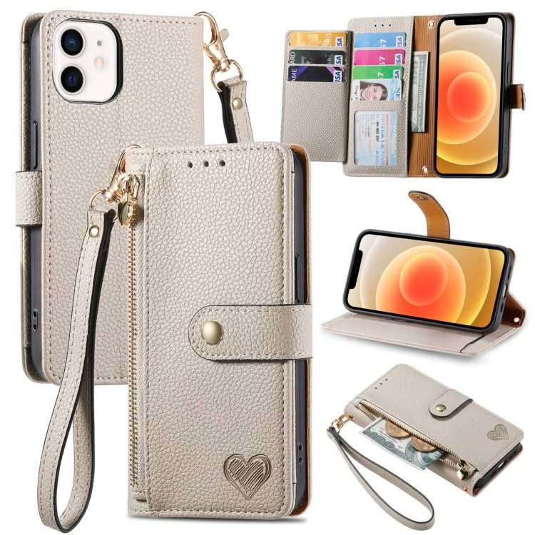 Love Zipper Lanyard Leather Phone Case, Series 6