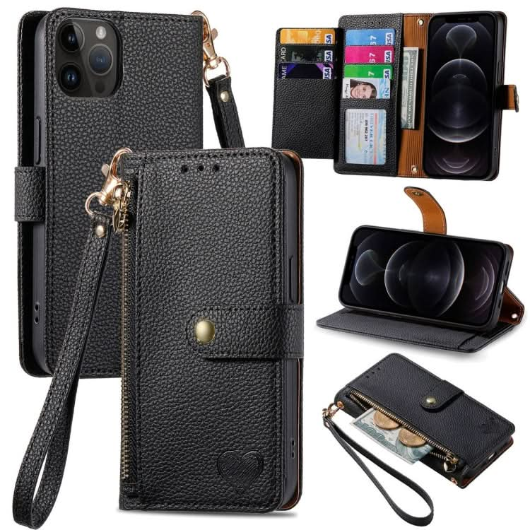 Love Zipper Lanyard Leather Phone Case, Series 4