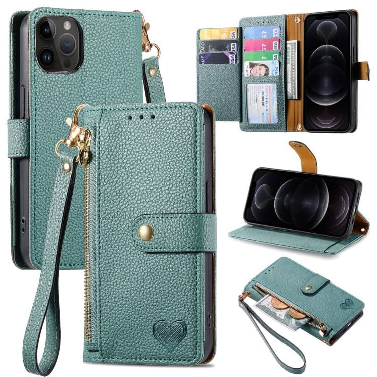 Love Zipper Lanyard Leather Phone Case, Series 4