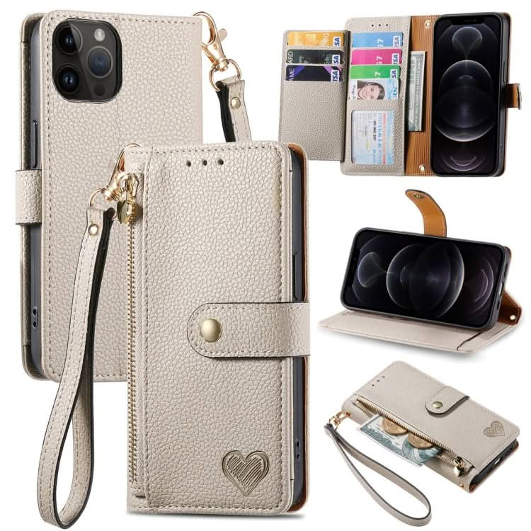 Love Zipper Lanyard Leather Phone Case, Series 4