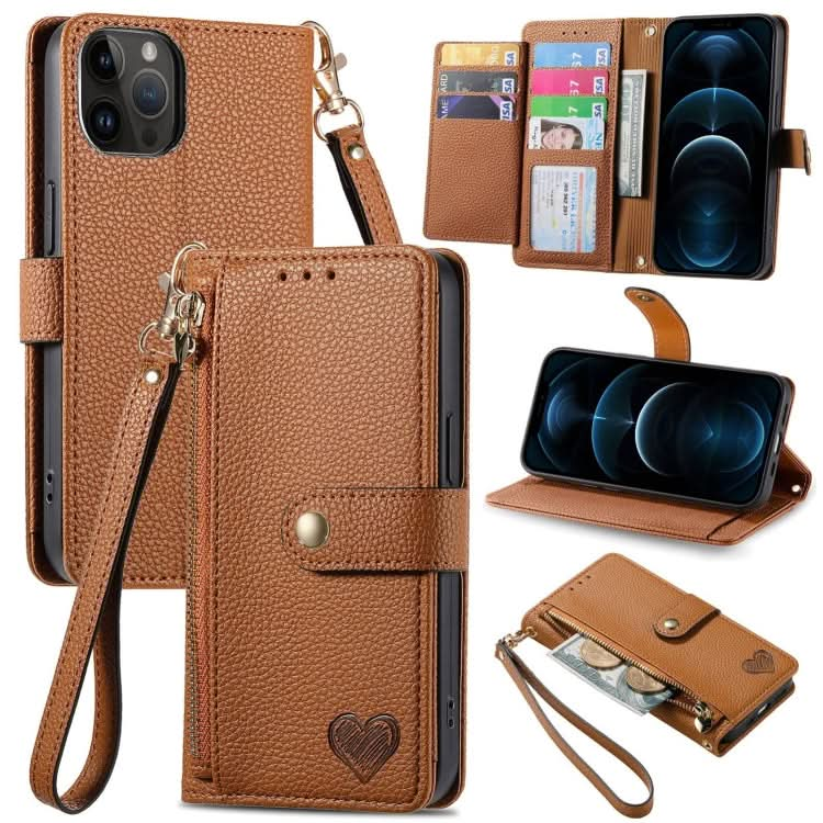 Love Zipper Lanyard Leather Phone Case, Series 3