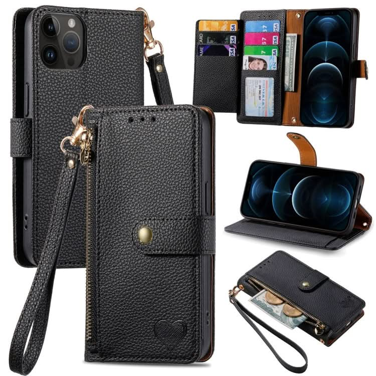 Love Zipper Lanyard Leather Phone Case, Series 3