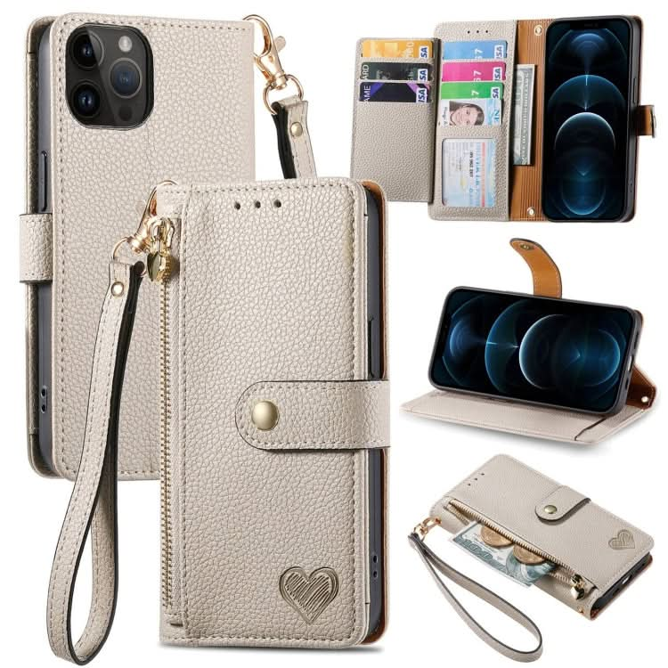 Love Zipper Lanyard Leather Phone Case, Series 3