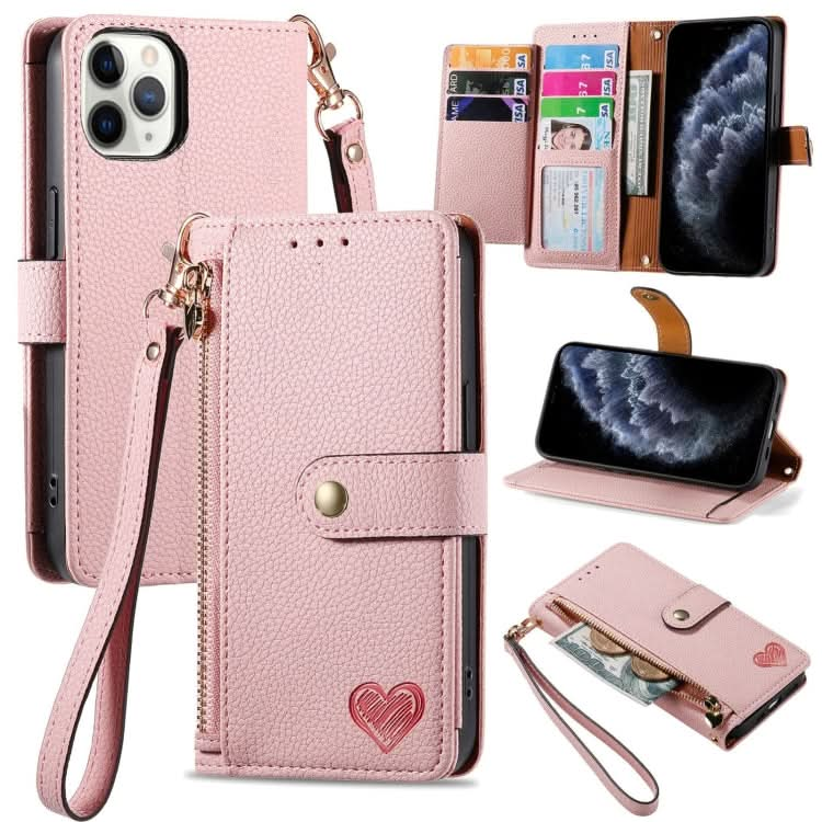 Love Zipper Lanyard Leather Phone Case, Series 4