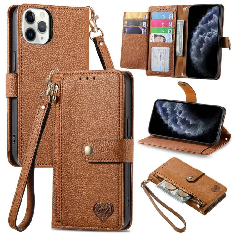 Love Zipper Lanyard Leather Phone Case, Series 4