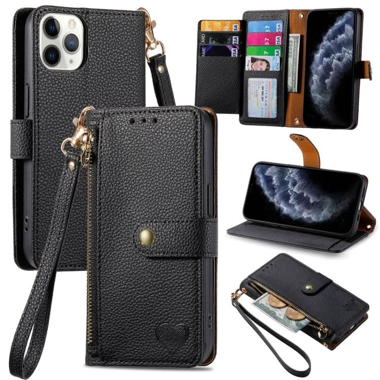 Love Zipper Lanyard Leather Phone Case, Series 4