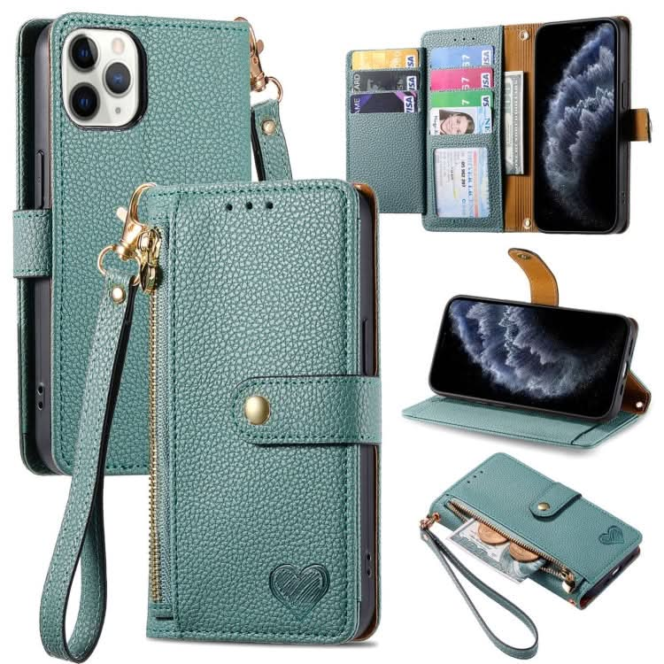 Love Zipper Lanyard Leather Phone Case, Series 4