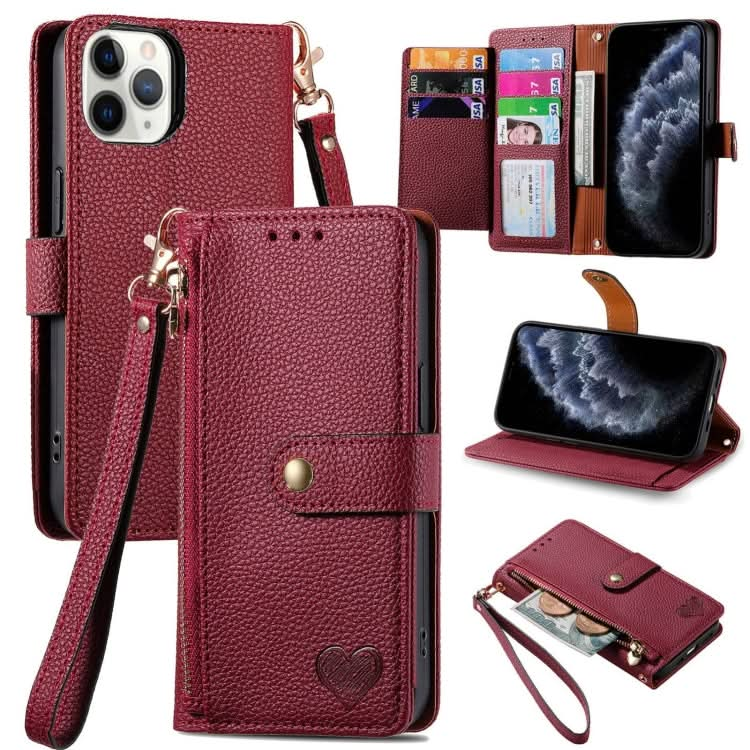 Love Zipper Lanyard Leather Phone Case, Series 4