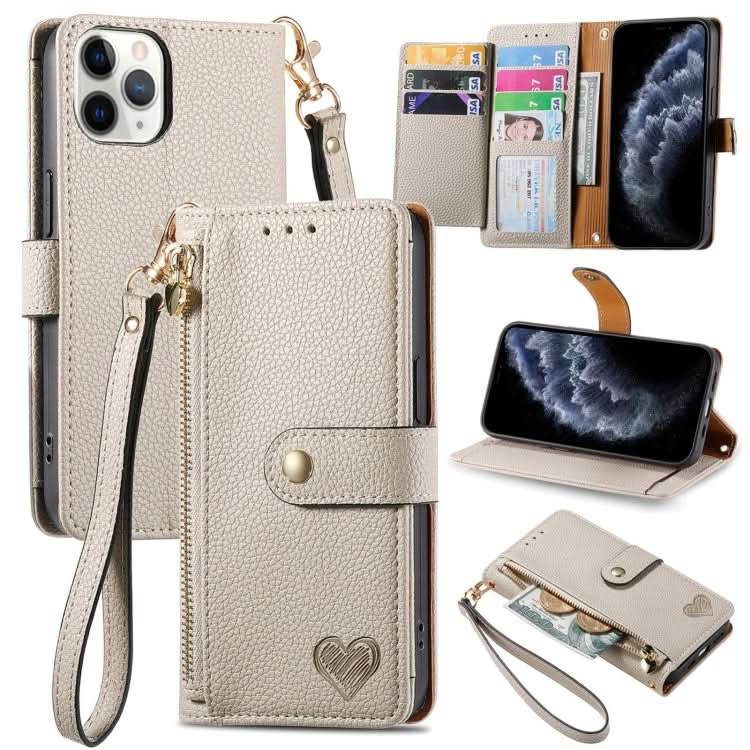 Love Zipper Lanyard Leather Phone Case, Series 4