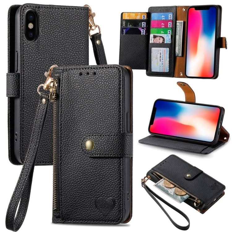 Love Zipper Lanyard Leather Phone Case, Series 2