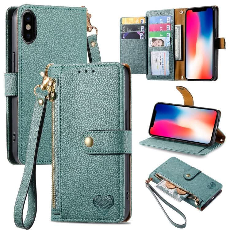 Love Zipper Lanyard Leather Phone Case, Series 2