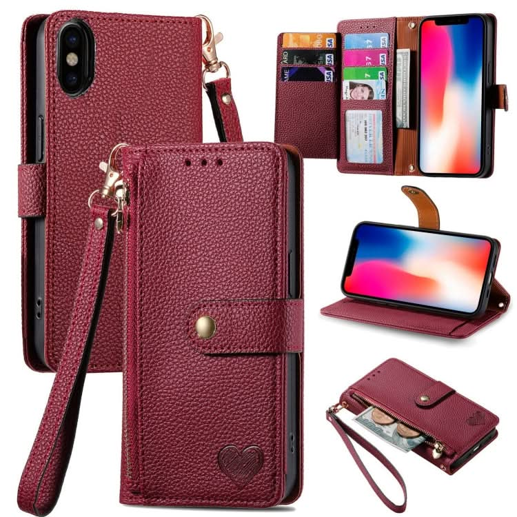 Love Zipper Lanyard Leather Phone Case, Series 2